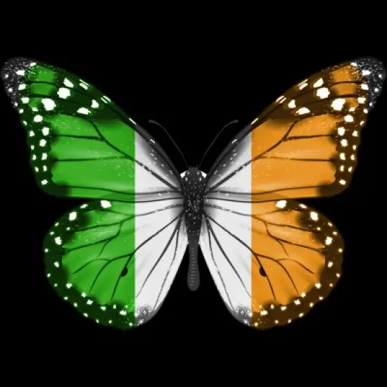 Junior's Design By Humans Butterfly Flag Of Ireland By GiftsIdeas T-Shirt image {1}