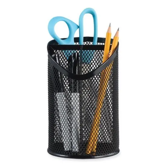 Universal Metal Mesh 3-Compartment Pencil Cup, Black, 4.13"d x 6"h image {2}