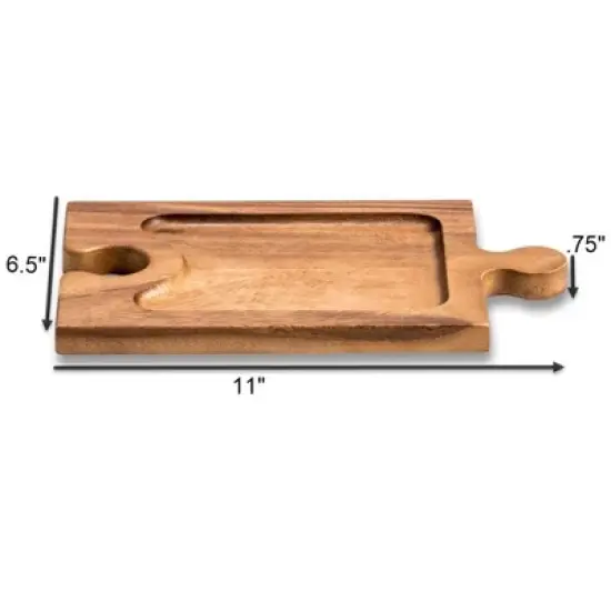 Kalmar Home Solid Acacia Charcuterie / Wine Glass Holder Interlocking Board image {4}