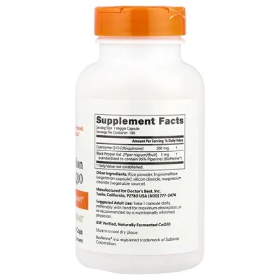 Doctor's Best High Absorption CoQ10  , 200 mg, 180 Veggie Caps image {1}