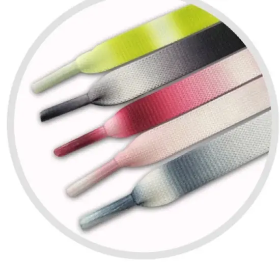 INSPIRE CHIC Flat Wide Rainbow Gradient Colorful Shoelaces for Sneakers 2 Pairs Blue Grey 140cm/55.12" image {4}