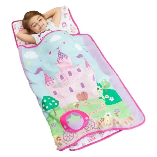 Everyday Kids Toddler Nap Mat &ndash; Princess Storyland &ndash; Soft Microfiber, Removable Pillow, Roll-Up with Handle, Ages 2-6, Great for Daycare & Preschool image {6}