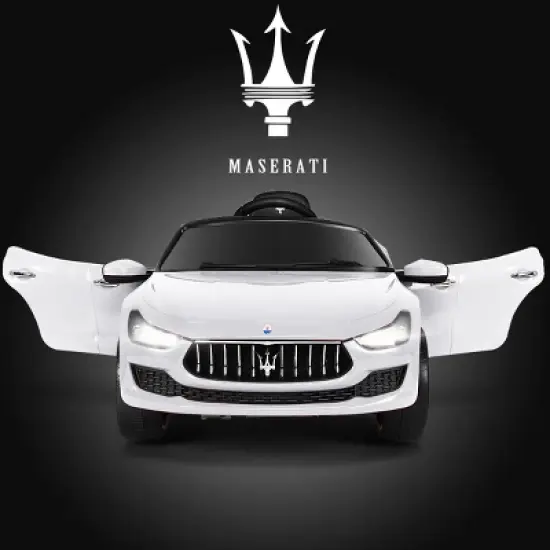 Costway 12V Maserati Licensed Kids Ride on Car w/ RC Remote Control Led Lights MP3 BluePinkWhite image {4}