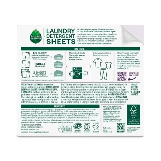 Seventh Generation Laundry Detergent Sheets - Fresh Lavender - 32ct image {1}