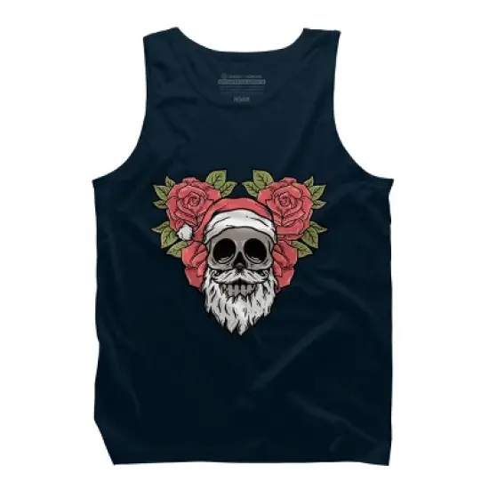 Men's Design By Humans Christmas with flowers Illustration By rukurustudio Tank Top image {5}