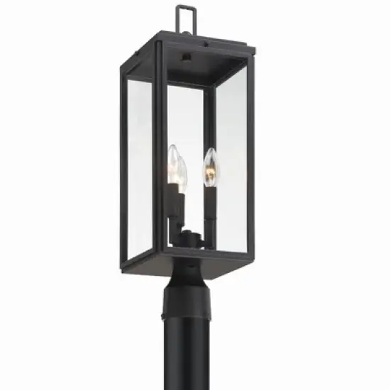 Crystorama Lighting Byron 3 - Light Post Light in  Matte Black image {1}