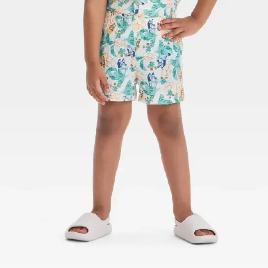 Toddler Boys' 2pc Bluey Woven Gauze Button-Up Top & Shorts Set - Ivory image {3}