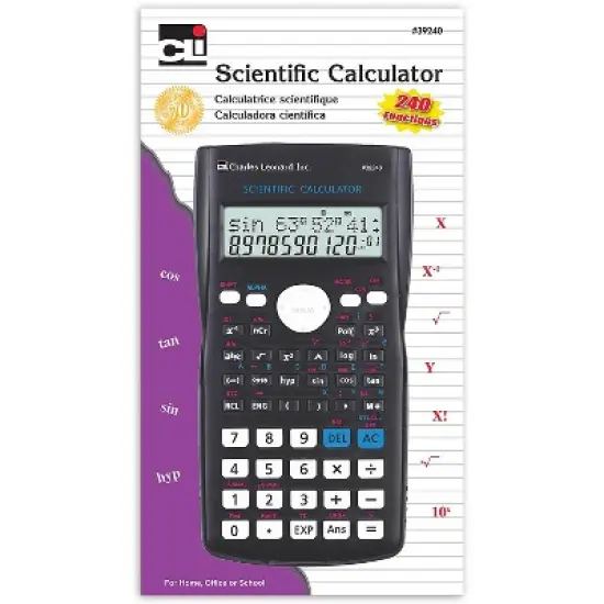CLI 12-Digit Battery/Solar Powered Scientific Calculator Black (CHL39240) image {1}