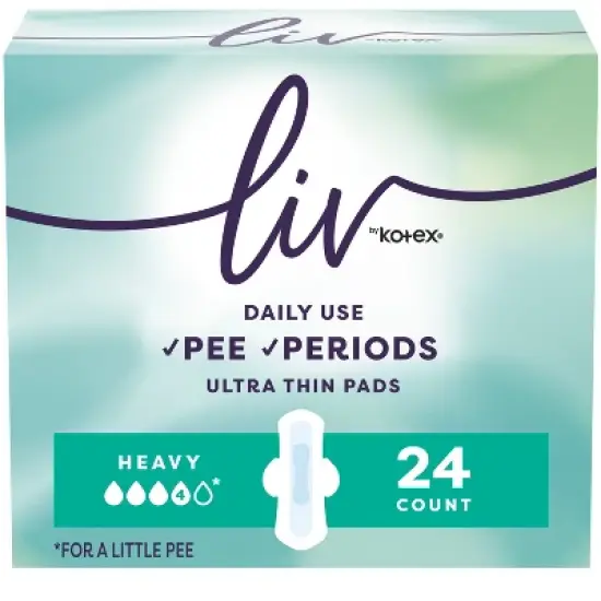 Liv by Kotex Period & Pee Heavy Absorbency Ultra Thin Pads - 24ct image {6}