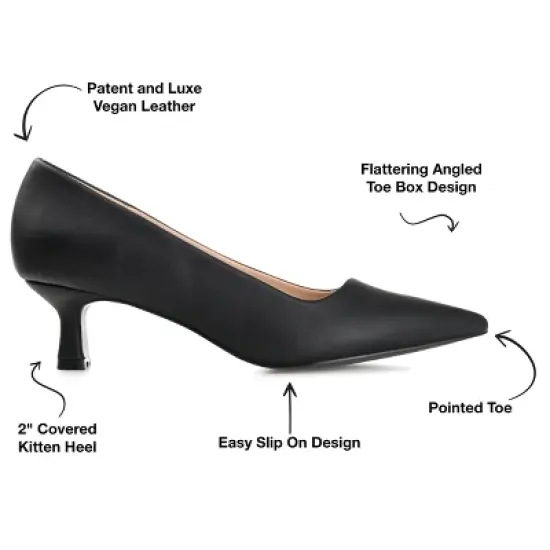 Journee Collection Womens Celica Slip On Kitten Heel Pointed Toe Pumps image {7}