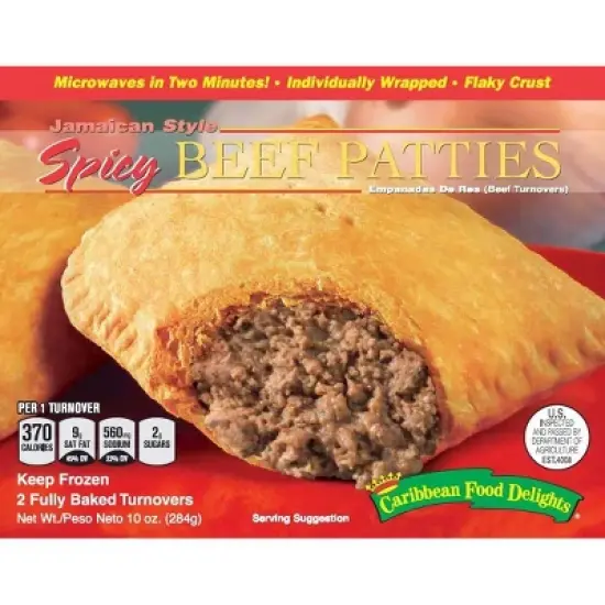Caribbean Food Delights Frozen Jamaican Style Spicy Beef Patties - 10oz image {1}