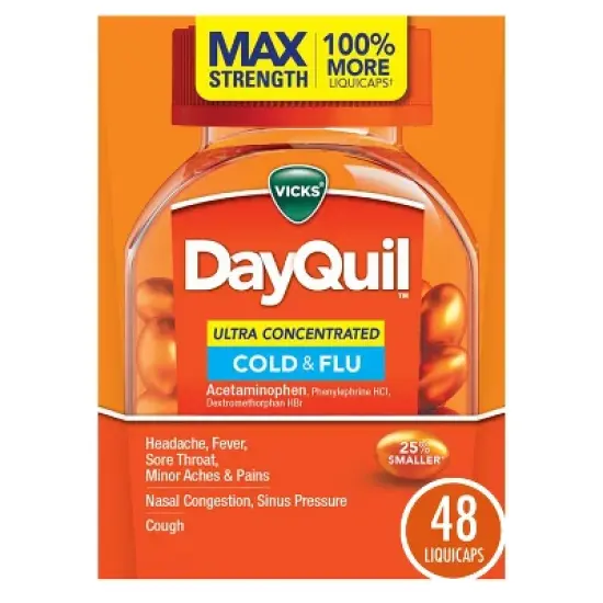 Vicks DayQuil Ultra Concentrated Cold & Flu Medicine Liquicaps - 48ct image {11}
