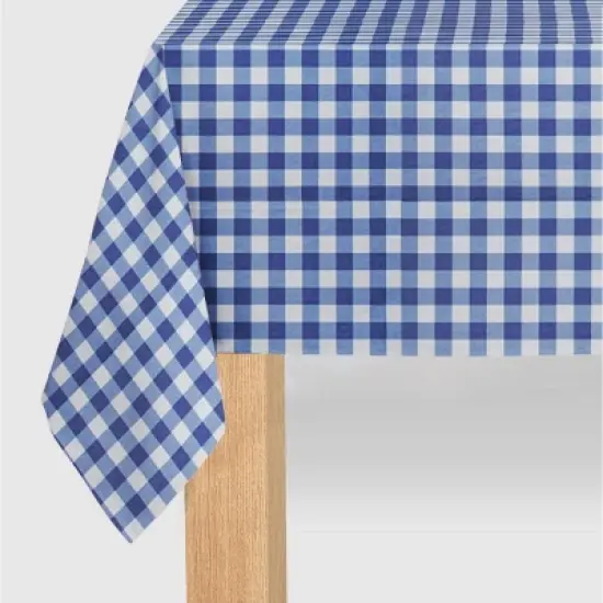 Coterie Party Navy Gingham Paper Tablecloth image {2}