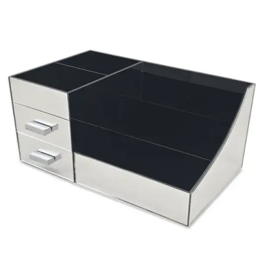 OnDisplay Cindy Tiered 2 Drawer Mirrored Acrylic Makeup/Jewelry Organizer for Bathroom Vanity/Desktop image {5}