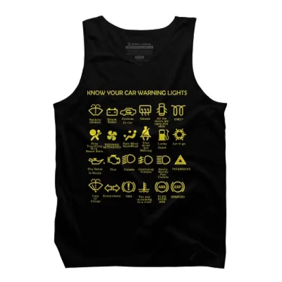 Men's Design By Humans KNOW YOUR CAR WARNING LIGHTS By MYSUNLIFE Tank Top image {4}