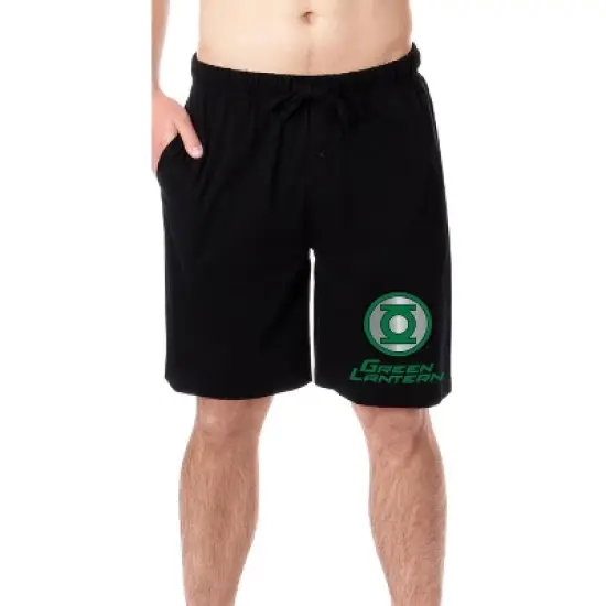 DC Comics Mens' Green Lantern Logo Character Symbol Sleep Pajama Shorts Black image {3}