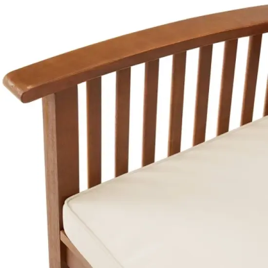 Lyndon 2pk Eucalyptus Wood Patio Chairs with Cushions - Light Brown - Alaterre Furniture image {5}