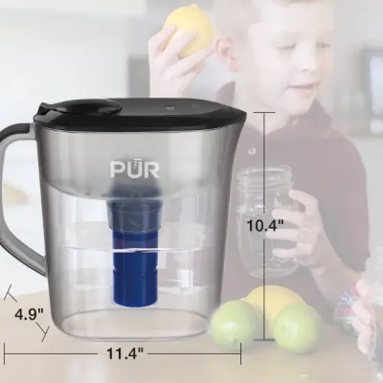PUR PLUS 11 Cup Water Pitcher Filtration System Smoke PPT111BA: PUR Filtration, BPA-Free, Dishwasher-Safe, 40-Day Filter Life image {7}