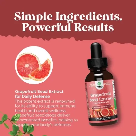 Grapefruit Seed Extract Liquid Supplement, Concentrated Liquid Drops with Bioflavonoids & Polyphenols for Gut & Immune Health, Nature's Craft, 60ml image {4}