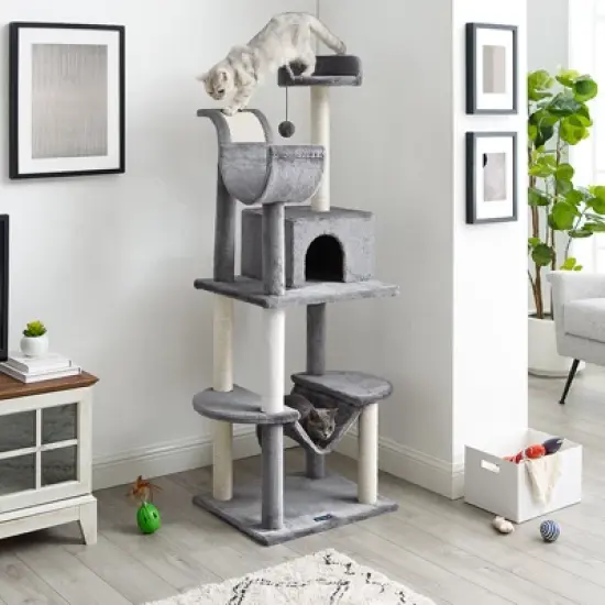 Sam's Pets Submarine 60" Gray Hard Box Cat Tree image {8}