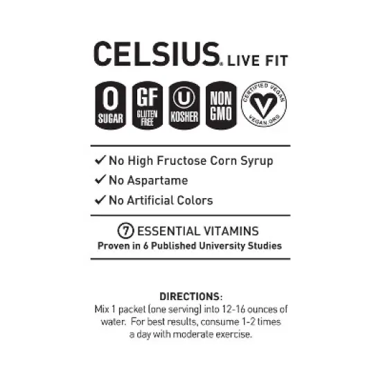 CELSIUS On The Go Powder Sticks Peach Vibe Essential Energy - 14pk Sticks image {3}