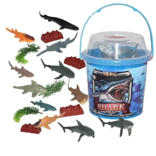 Wild Republic Bucket Shark Animal Figure, 8 Inches image {1}