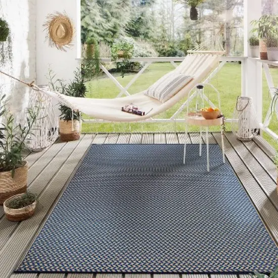 World Rug Gallery Contemporay Solid Reversible Plastic Outdoor Rugs image {7}