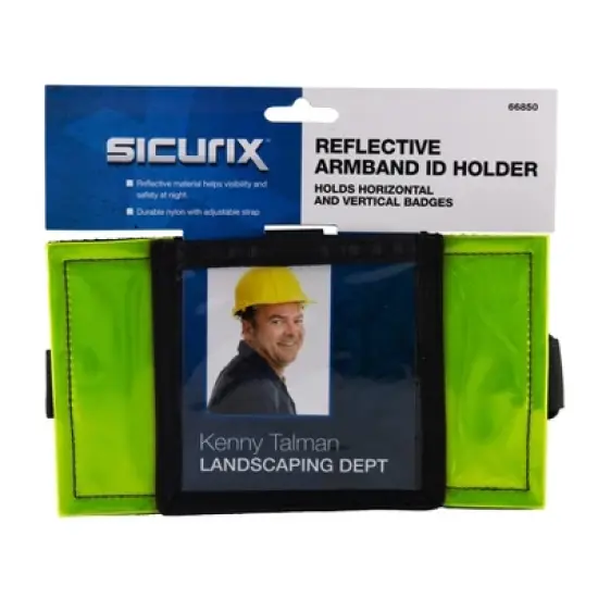 SICURIX Reflective Safety Armband Badge Holder, Horizontal, Pack of 3 image {2}