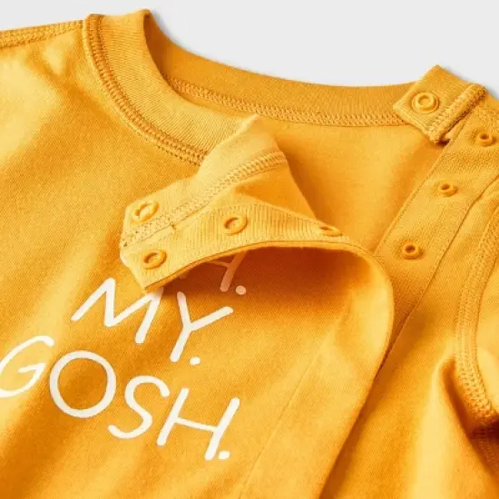 Baby Side Snap Adaptive Long Sleeve T-Shirt - Cat & Jack&trade; Yellow image {2}