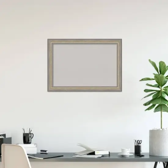 41"x29" Wood Frame Gray Cork Board Fleur Champagne Silver - Amanti Art image {6}