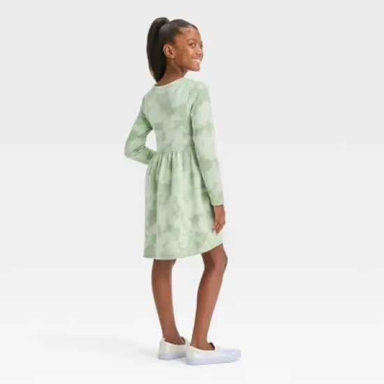 Girls' Long Sleeve French Terry Tie-Dye Dress - Cat & Jack&trade; image {1}
