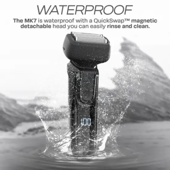 HUMMINGBIRD MK7 Premium Foil Face Shaver, Four Blade Foil Shaver with Long Hair Leveler, Waterproof Wet & Dry Shave, Rechargeable, Travel Case image {5}