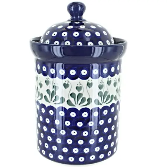 Blue Rose Polish Pottery 493 Ceramika Large Canister image {9}