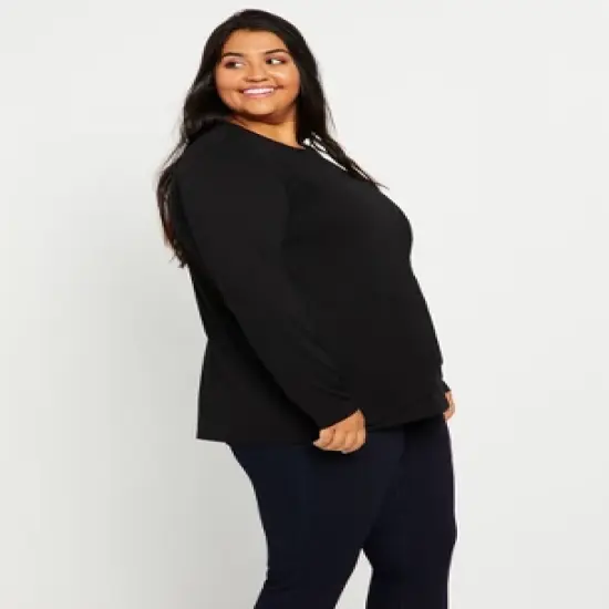 Plus Size Long Sleeve Nursing Tee | Motherhood Maternity image {3}