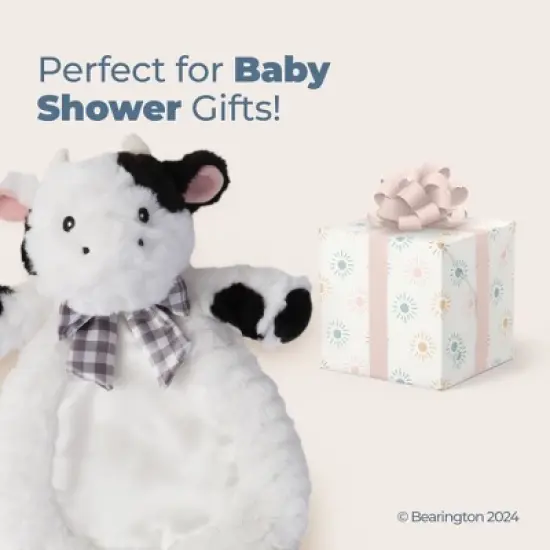 Bearington Lil' Gilly 8" x 7" Cow Security Blanket for Babies - Cow Lovey - Cow Loveys for Babies image {3}