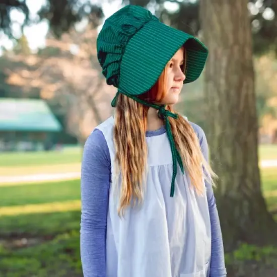 The Queen's Treasures Child-Size Little House Prairie Apron & Bonnet Set image {6}