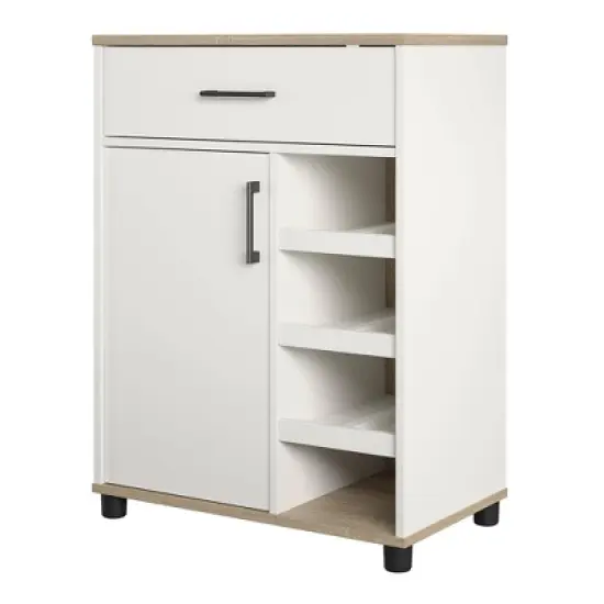 Canturbury Bar Cabinet with Beverage Shelves White - Room & Joy image {8}