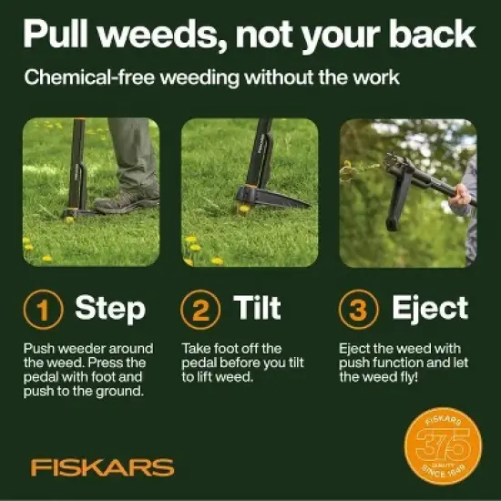 3-Claw Stand-Up Weeder &uml;C 39" Ergonomic Handle with Easy-Eject Mechanism image {3}