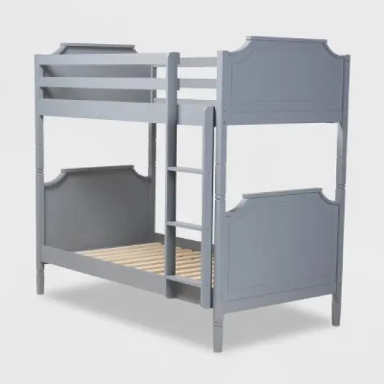 Twin Mariana Wood Bunk Bed Gray - Baxton Studio image {2}
