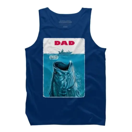 Men's Design By Humans Dad Needs a Bigger Bass Fishing Boat By MudgeStudios Tank Top image {3}