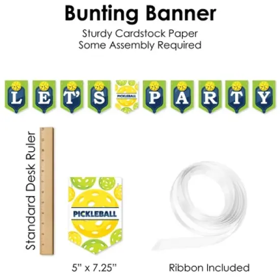 Big Dot of Happiness Let&rsquo;s Rally - Pickleball - Birthday or Retirement Party Supplies Decoration Kit - Decor Galore Party Pack - 51 Pieces image {4}