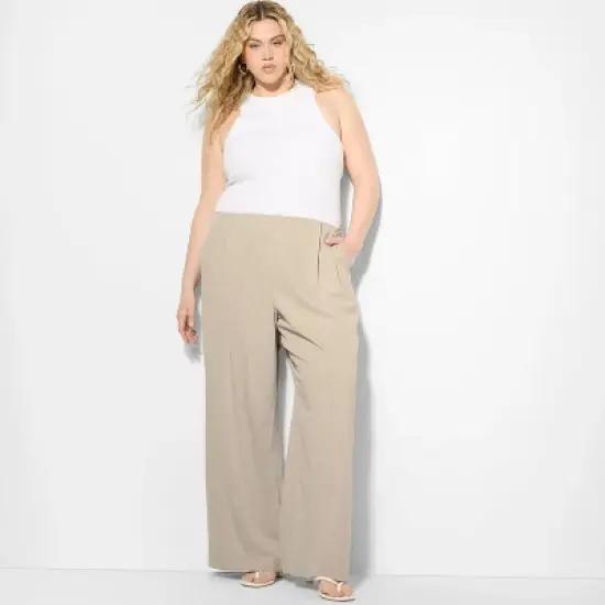 Women's Linen Trousers - Wild Fable&trade; Beige image {4}