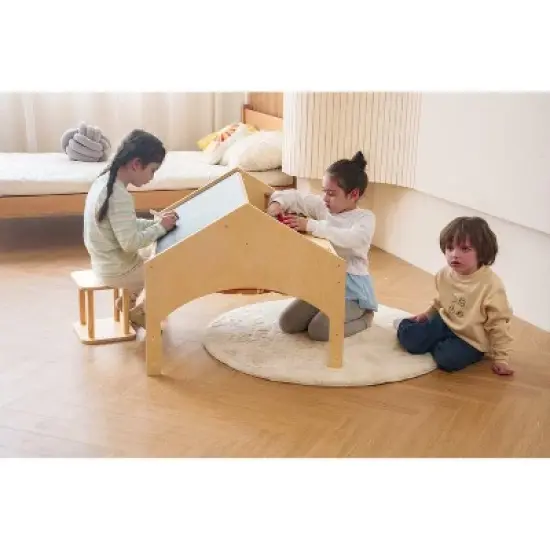 Ash - Wood Adjustable Learning Tent with Desk and Chair image {2}