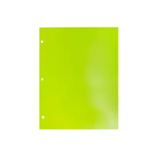 JAM Paper Laminated Glossy 3 Hole Punch Two-Pocket School Folders Lime Green 385GHPLID image {3}