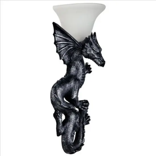 Design Toscano Heraldic Dragon of Ravenscraig Castle Illuminated Wall Sculptures: Set of Two image {6}