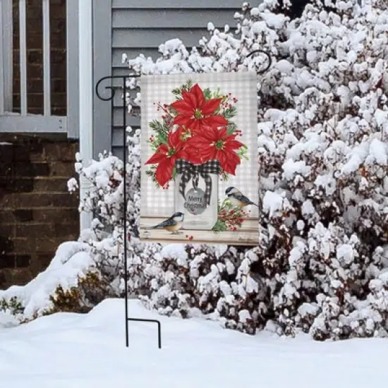 Briarwood Lane Christmas Garden Flag 12x18 For Outdoor Poinsettia Jar For Christmas Garden Flag Flags For Outside image {3}