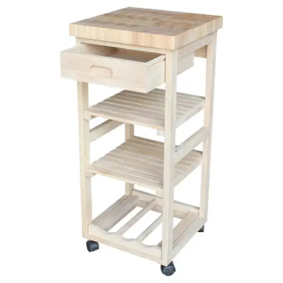 Ashley Kitchen Trolley - Unfinished - International Concepts image {4}
