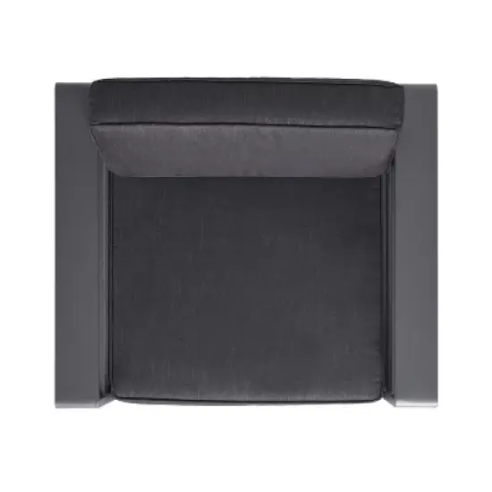 GDFStudio Wendy Outdoor Aluminum 4 Seater Chat Set with Cushions, Gray image {3}