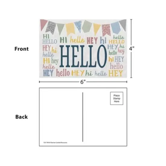 Teacher Created Resources&reg; Classroom Cottage Hello Postcards, 30 Per Pack, 6 Packs image {2}