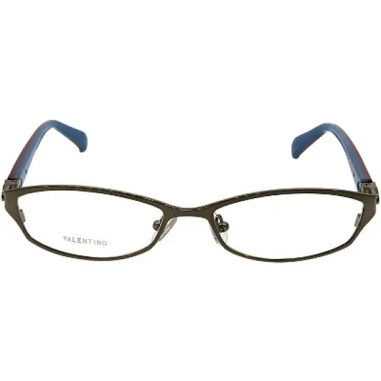 Valentino  NJS Unisex Rectangle Eyeglasses Silver 49mm image {1}